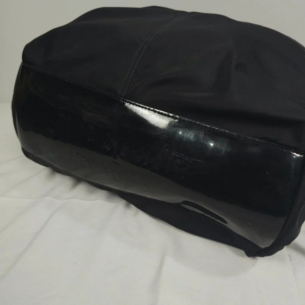 Kate Spade Diaper Bag Black Nylon Patent Leather with Changing Pad